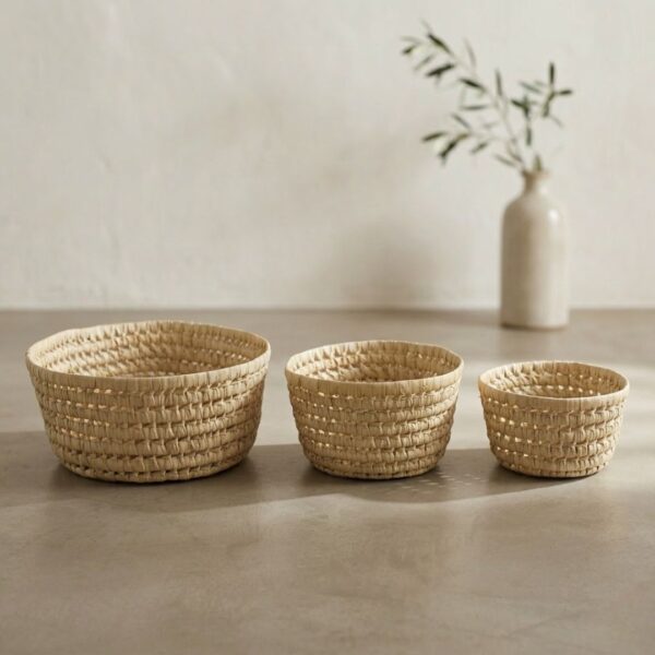 Cesta Redonda de Palma Natural