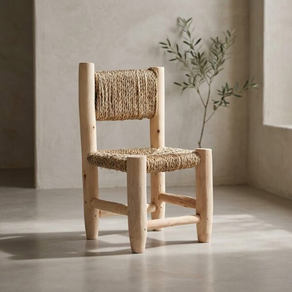 Silla de Madera y Esparto Artesanal